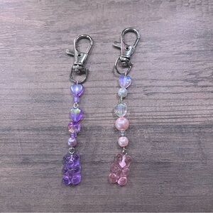 Handmade matching gummy bear keychains